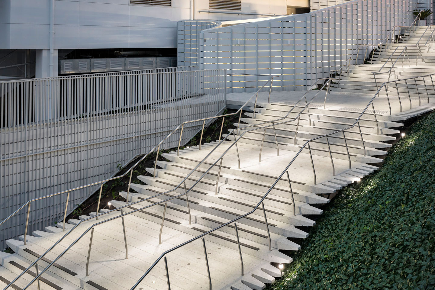 Flemington Racecourse Colours Stairway | Custom concrete stair treads by SVC Products